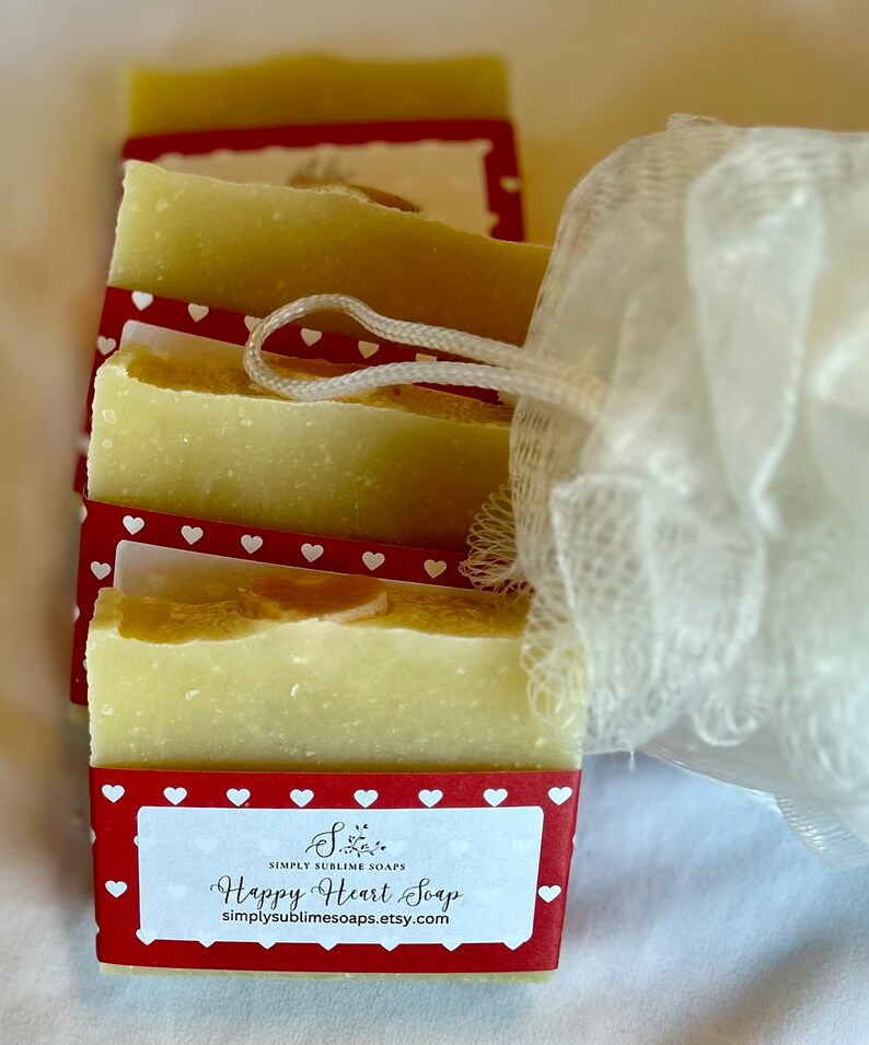 Happy Heart Soap, natural soap, essential oil soap, moisturizing soap, Halifax soap, Canada soap, vegan soap, mom gift, Nova Scotia soap image 6