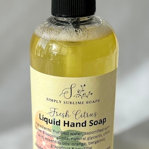 Natural liquid soap, liquid soap, vegan soap, moisturizing soap, Halifax soap, hand soap, citrus soap, Canada soap, mom gift, NS soap, soap image 4