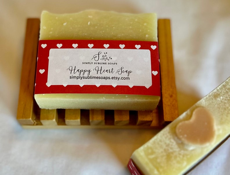 Happy Heart Soap, natural soap, essential oil soap, moisturizing soap, Halifax soap, Canada soap, vegan soap, mom gift, Nova Scotia soap image 5