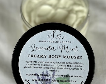 Creamy Body Mousse, natural skin care, body butter, mom gift, Canada body butter, moisturizer, dry skin lotion, natural lotion, skin cream