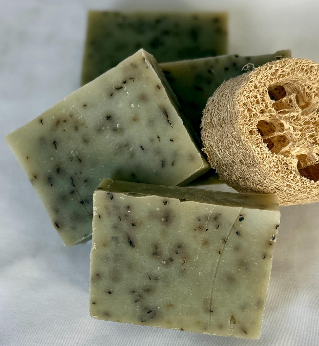 Eucalyptus Mint Soap: Handmade Vegan Exfoliating Bar With Spirulina - Etsy