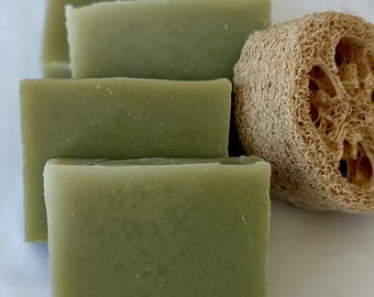 Handmade Vegan Evergreen Forest Soap with Essential Oils and French Green Clay