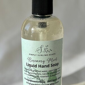 Natural liquid soap, liquid soap, vegan soap, moisturizing soap, Halifax soap, hand soap, citrus soap, Canada soap, mom gift, NS soap, soap image 2