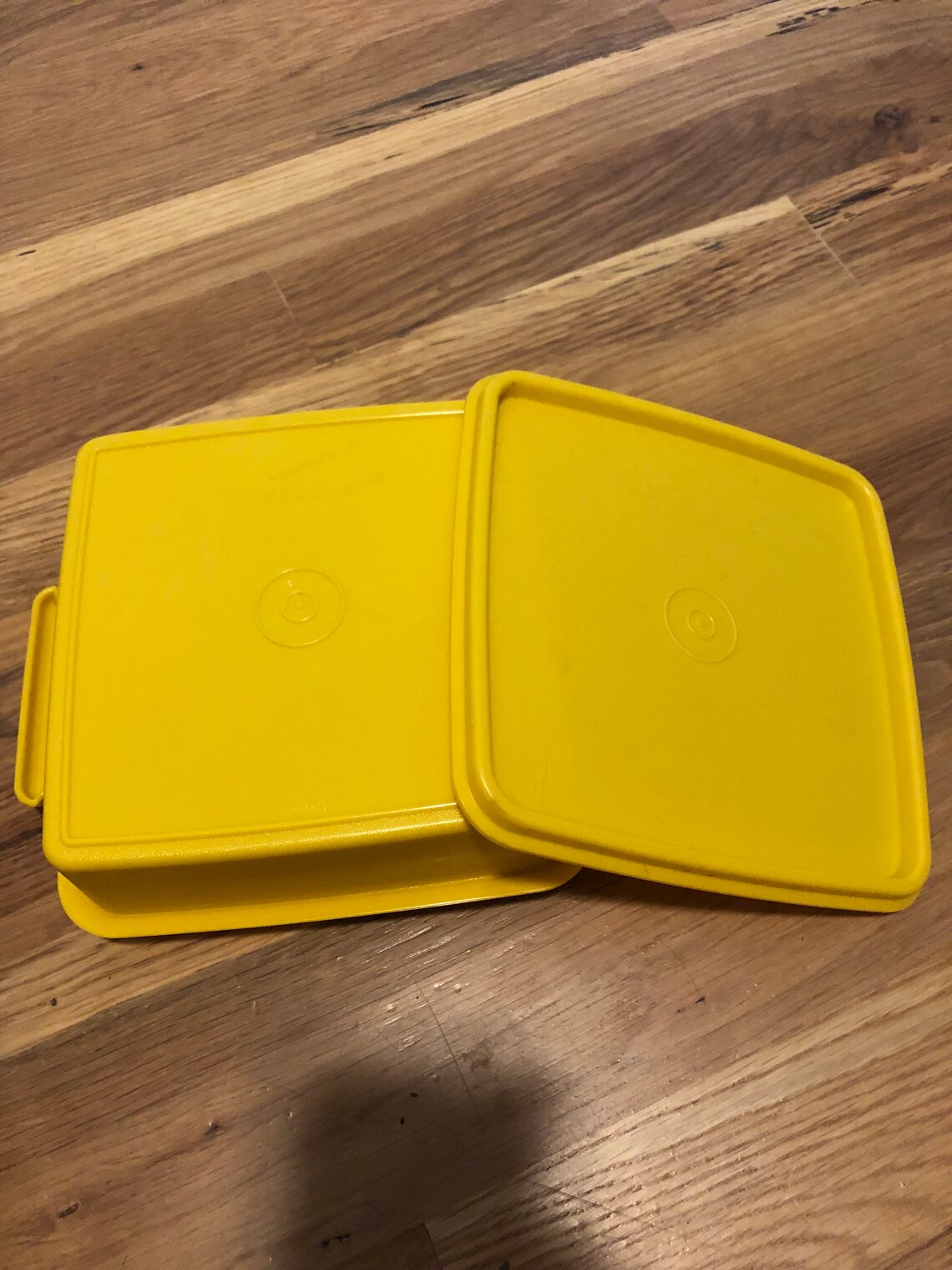 Yellow Square Tupperware Container Etsy