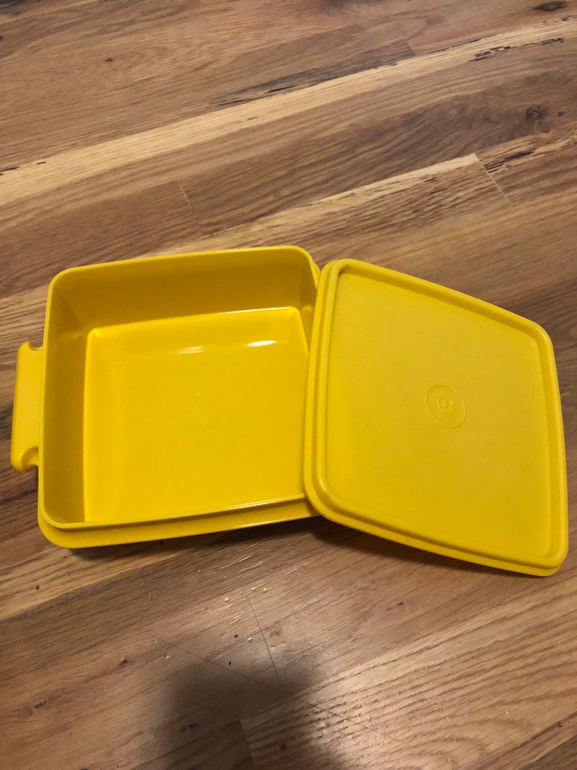 Yellow Square Tupperware Container Etsy