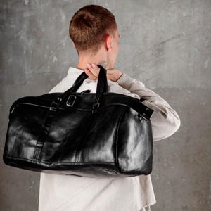 Leren reistas, 62 inch tas, reistas met rits, weekendtas voor heren, gepersonaliseerde handbagage, reistas, sporttas, weekendtas