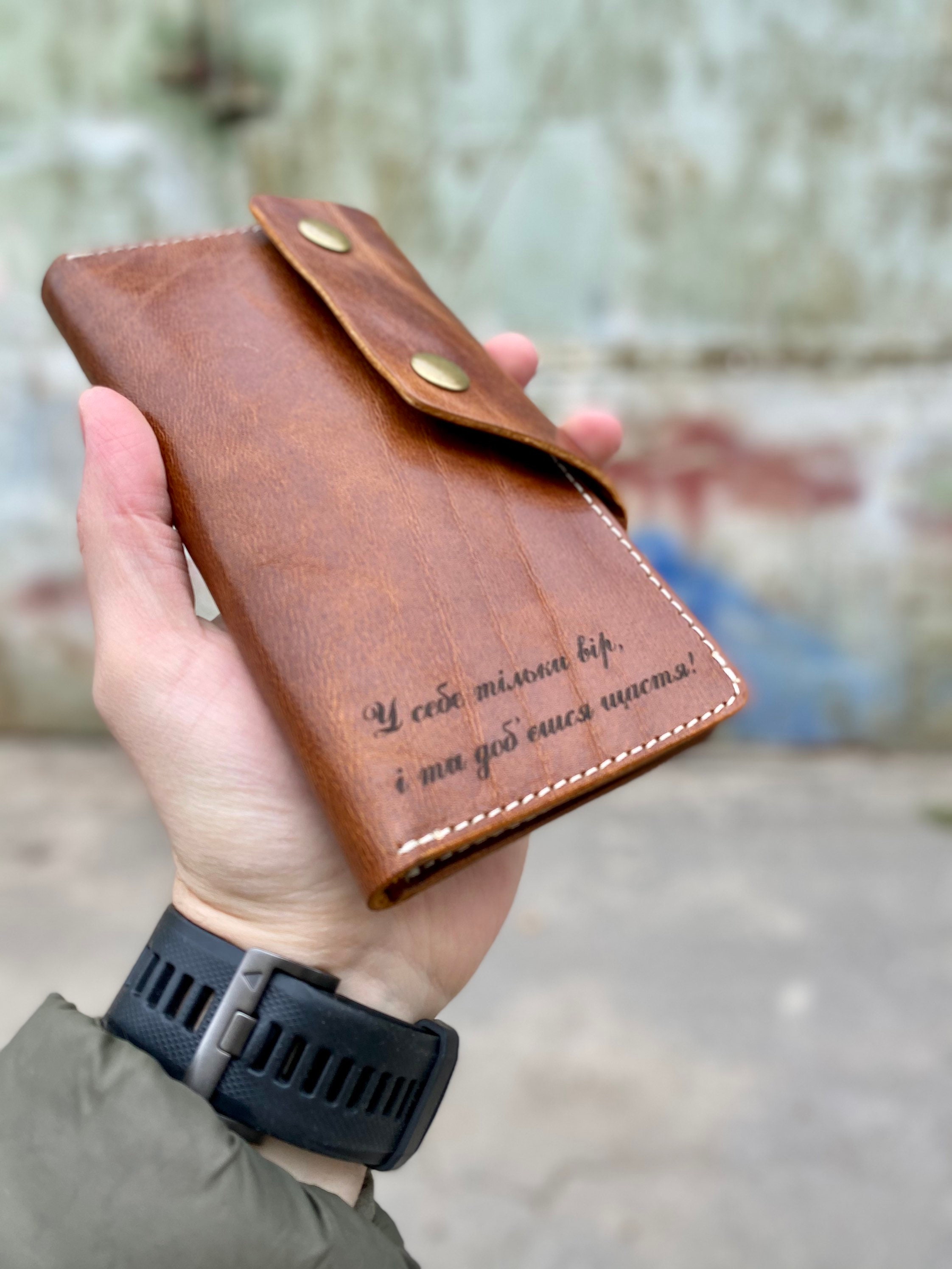 Graviertes Leder Herren Reise Portemonnaie - Etsy.de