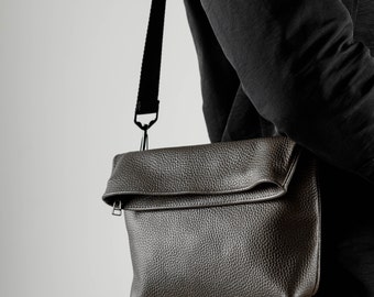 Men crossbody bag, leather messenger bag, Italian leather bag, crossbody bag for men, leather sling bag, leather belt bag, gifts for him