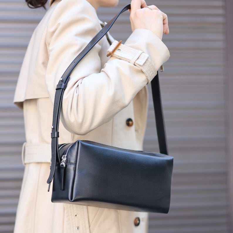 Chocolate Suede Shoulder Bag, Mini Suede Hobo Bag, Brown Underarm Purse, Premium Suede Handbag for Women, Small Slouchy Tote Bag with Zip Black in leather
