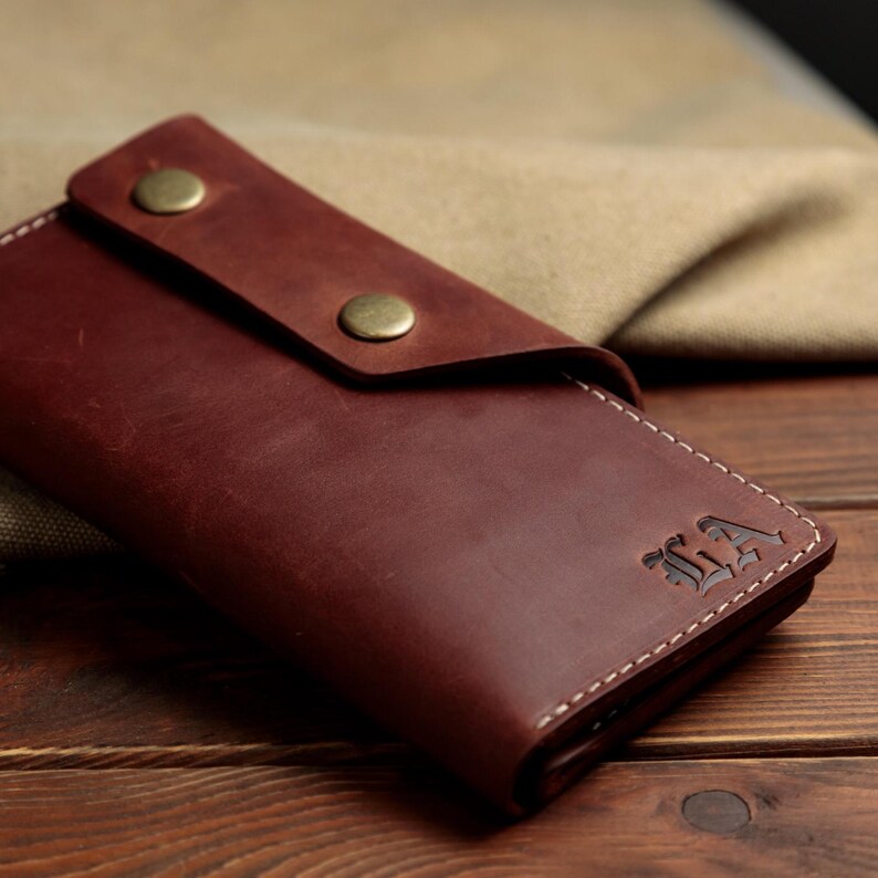 Cartera tipo sobre con ventana para identificación, cartera de motociclista grabada con cadena, cartera con cadena, cartera de camionero, cartera de vaquero imagen 11