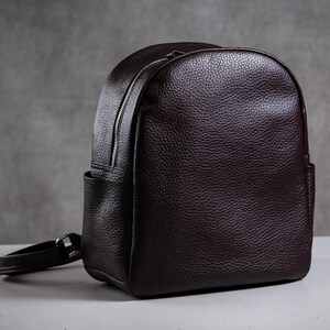 Mini leather pocketbook backpack, purse handbag backpack, black rucksack, handmade back pack purse, women's genuine leather shoulder bag Burgundy