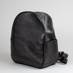 Mini leather pocketbook backpack, purse handbag backpack, black rucksack, handmade back pack purse, women's genuine leather shoulder bag Black