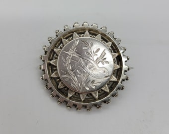 Aesthetic Movement Antique Silver Brooch