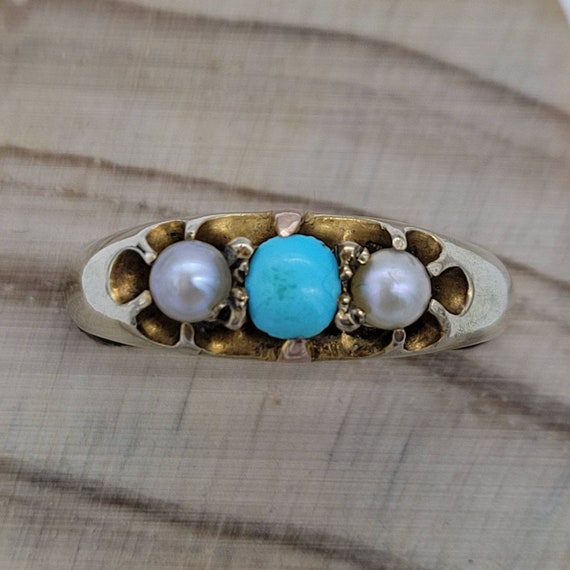 Victorian Turquoise & Pearl Ring