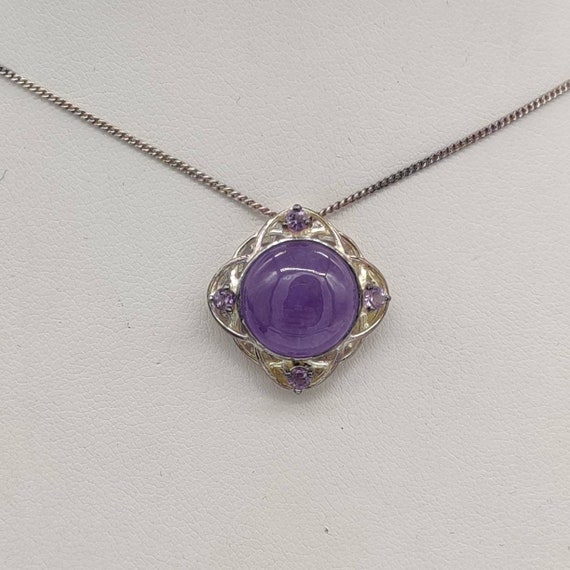 Silver & Amethyst Pendant Necklace