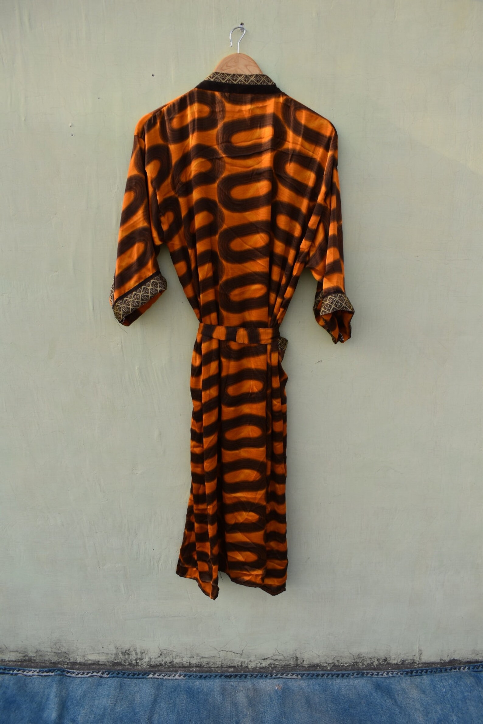 recycled sari silk robe