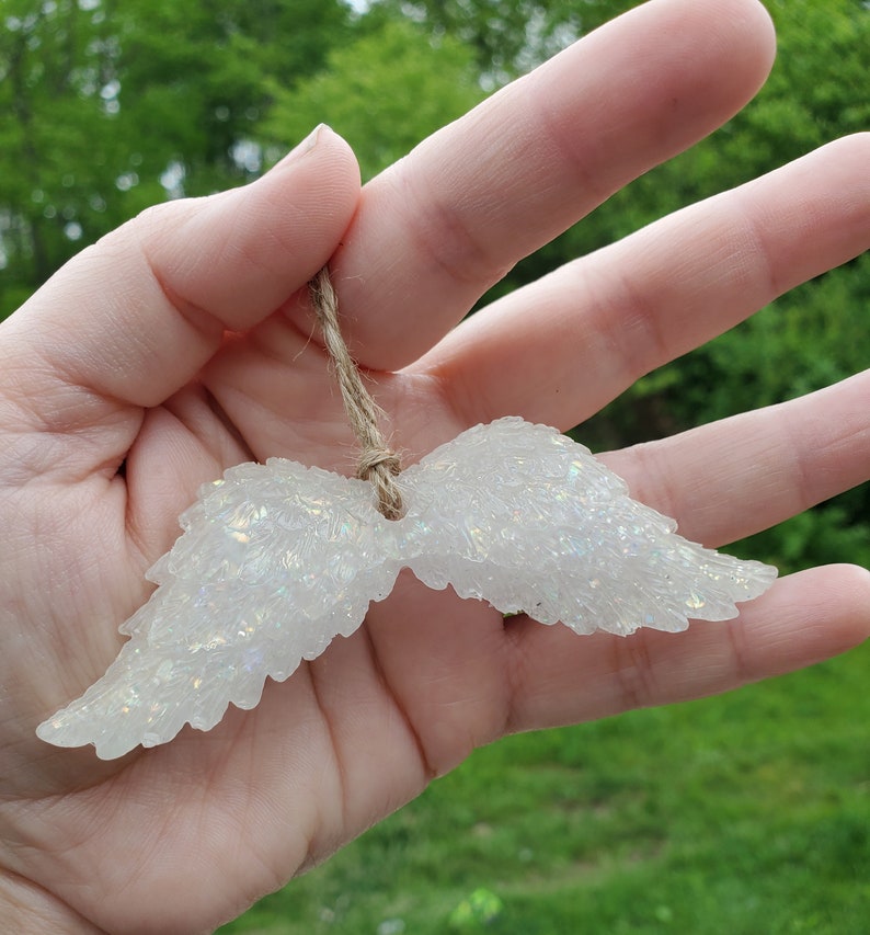 Angel Wings Ornament Cremation Ashes / Funeral Flower Keepsake / Loved