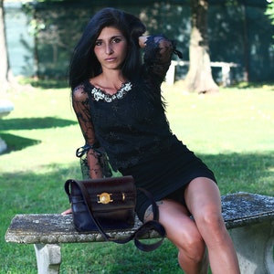 GIANNI VERSACE vintage 80s genuine leather bag