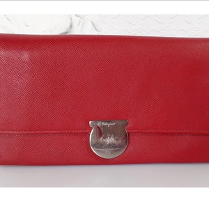 portefeuille ferragamo vintage en cuir véritable