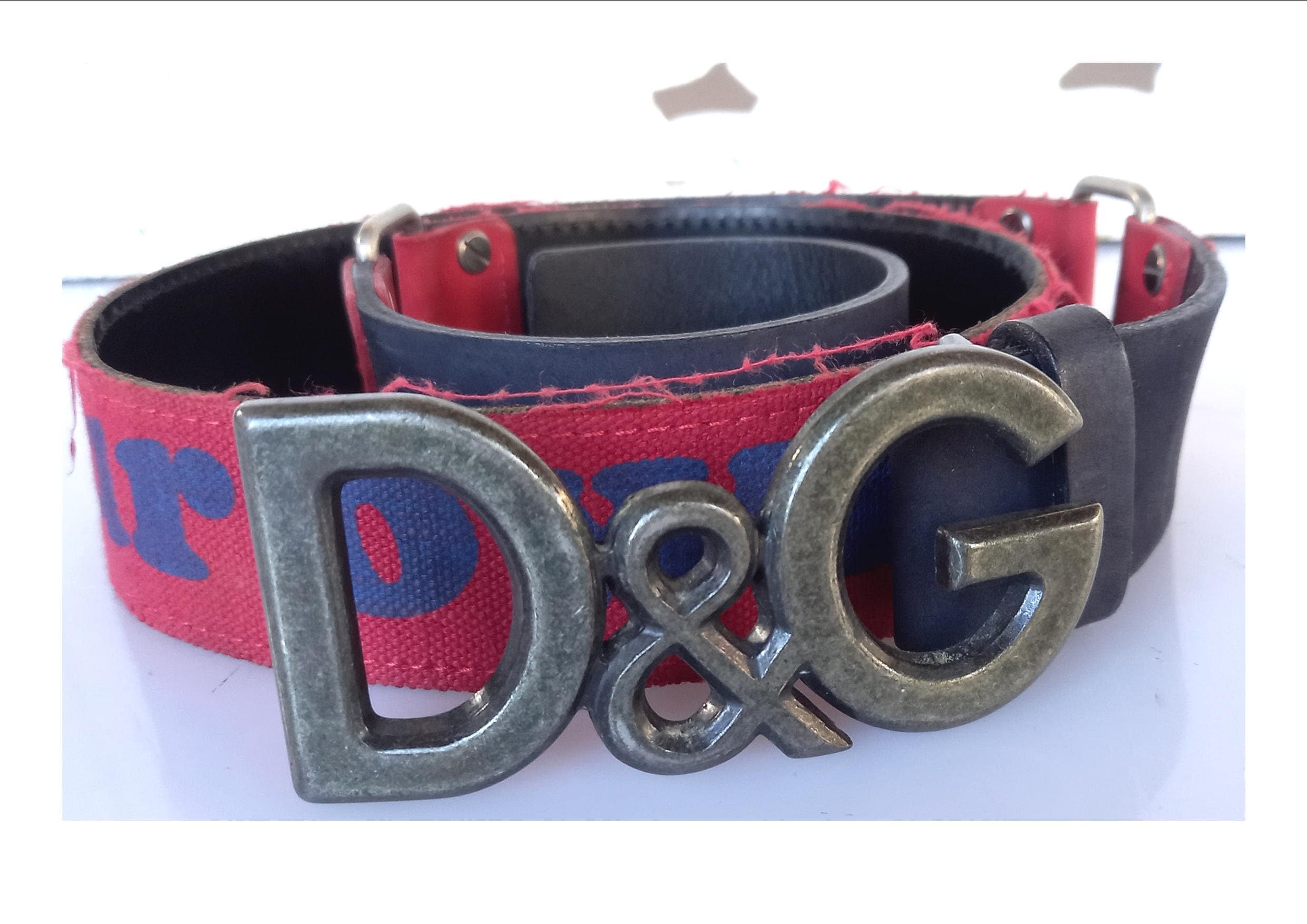 DOLCE & GABBANA ヴィンテージ レザーベルト Dolce E Gabbana Vintage Canvas Genuine Leather Belt - Etsy
