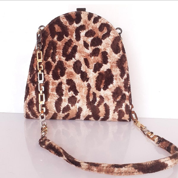 dolce and gabbana VINTAGE 80s animalier printed mini bag