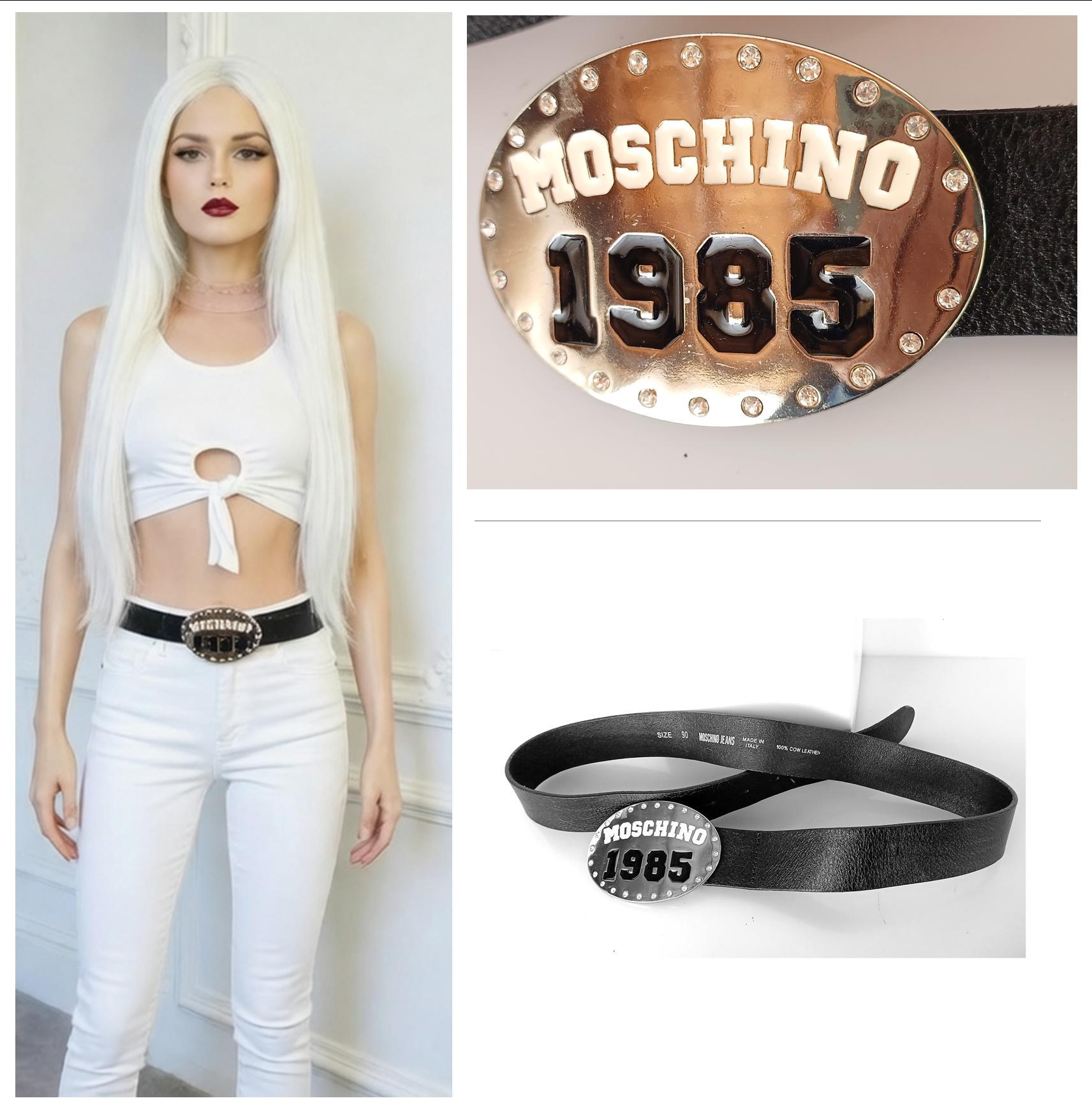 Rare MOSCHINO Vintage 80s Genuine Leather Belt - Etsy UK display picture 3