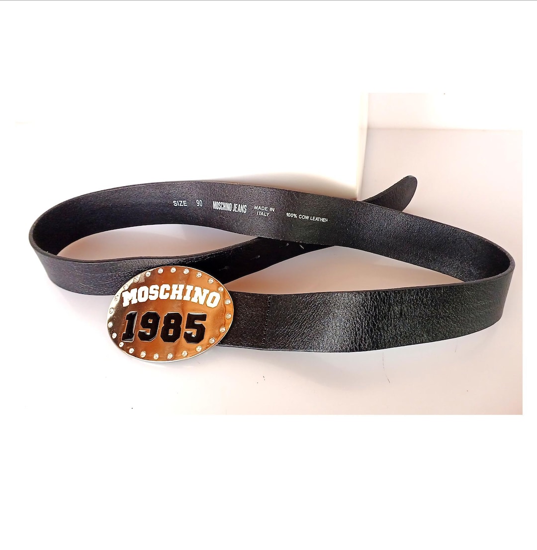 Rare MOSCHINO Vintage 80s Genuine Leather Belt - Etsy display picture 1