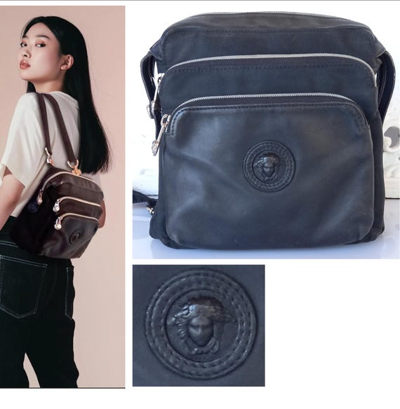 Gianni Versace Vintage Genuine Leather Backpack - Etsy display picture 2