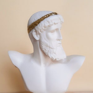 Greek Mythology 6.3in Greek God Zeus  Bust Head Hand Painted with Silver
