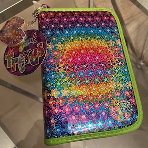 Lisa Frank Mini Binder Organizer Planner Zipper groovy Y2K Flower Vintage