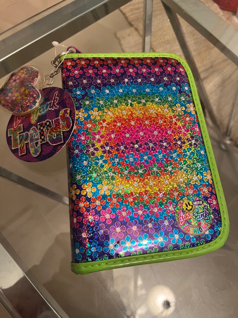 Lisa Frank Mini Binder Organizer Planner Zipper Groovy Y2K Flower
