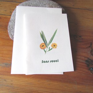 Carte papier sans souci Fleuries / carte cadeau anniversaire