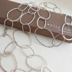 Silpada Sterling Silver Link 38 inch Long Bubble Up Necklace Retired 925