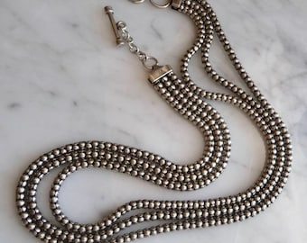 Silpada 'Juliette' Multi-Strand Beaded Station Chain Bracelet in Rhodium-Plated Sterling Silver