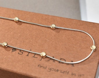 Collana di gioielli Silpada Designs in argento sterling con perla bianca e pietra - Italia