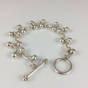 Silpada 925 Sterling Silver DNA Balls Bars Interlocking Toggle Bracelet Rare