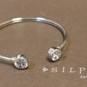 Silpada Sterling Silver CZ Manschettarmband: Interpunktion B2400