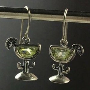 Silpada 925 Sterling SIlver Margarita Kaktus Lime Ohrringe Peridot Ruhestand Silpada