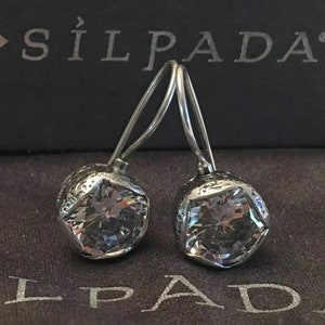 SILPADA 925 Sterling Silver Cinema Star Cubic Zirconia Drop Earrings CZ W2393 Very Popular Set