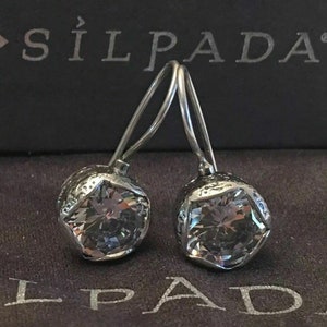 SILPADA 925 Sterling Silver Cinema Star Cubic Zirconia Drop Earrings CZ W2393