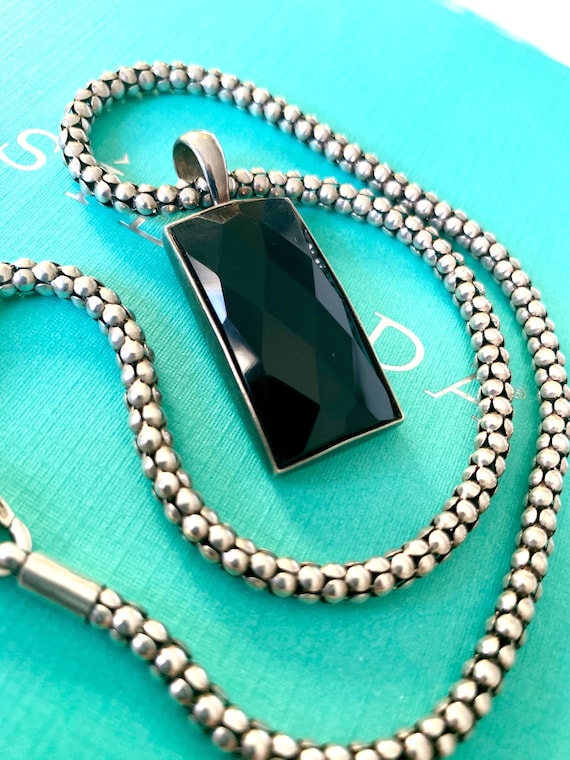 Silpada Labradorite - Etsy Silpada Black onyx, turquoise and labradorite Vintage Silver Pendant Necklace display picture 1