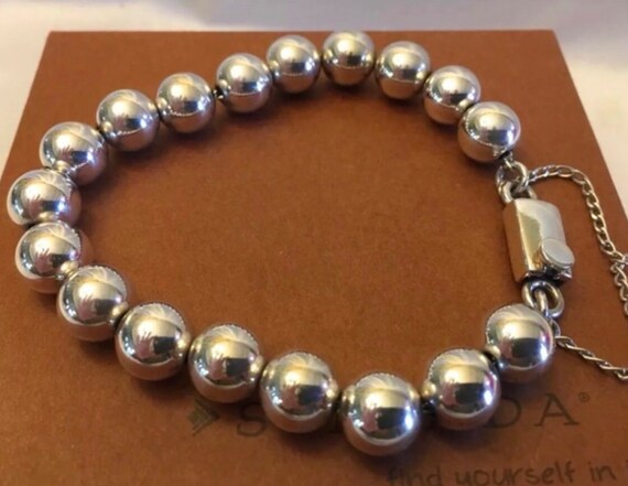 Silpada 925 Sterling Silver 10mm Ball Bead Bracelet Box Clasp
