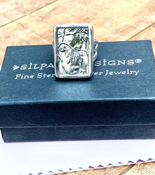 Silpada 925 Sterling Silver Floral Leaf Vine Rectangular