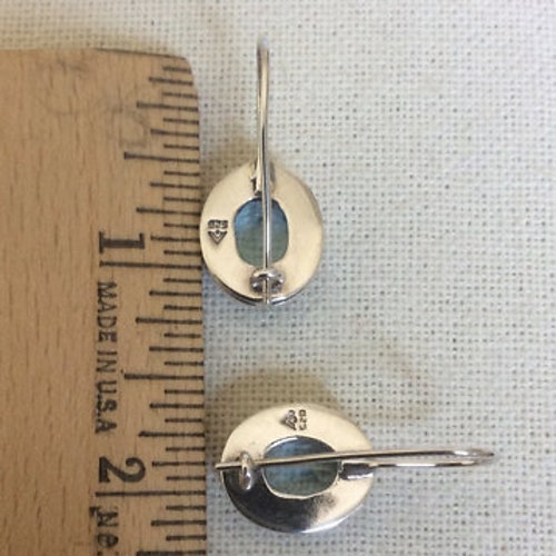 SILPADA Oval 925 Sterling Silver Blue Topaz Earrings RARE HTF W1157 shops