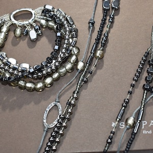 Silpada 925 Sterling Silver  Dewdrops Hematite Set Necklace N2097 Bracelet B1935 SO CUTE