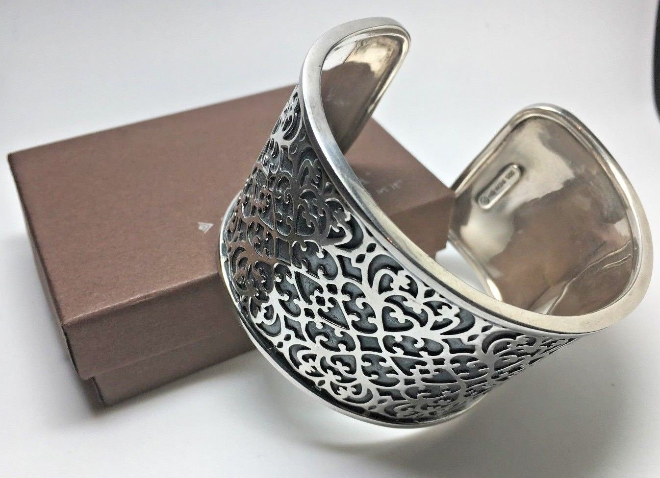 Silpada 925スターリングシルバー 幅広 精巧なフィリグリー カフ