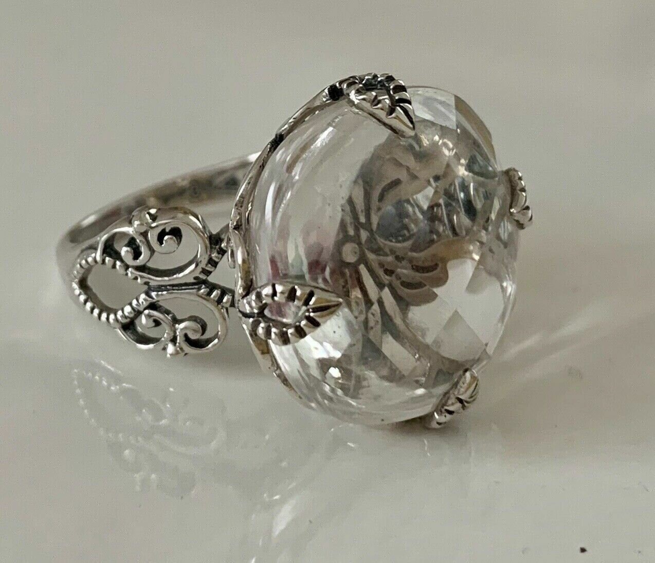 Silpada 925 Sterling Silver Faceted Scrolled Crystal
