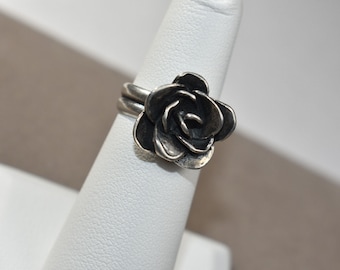 Silpada 925 Sterling Silver Rose Ring Hard To Find Size 10