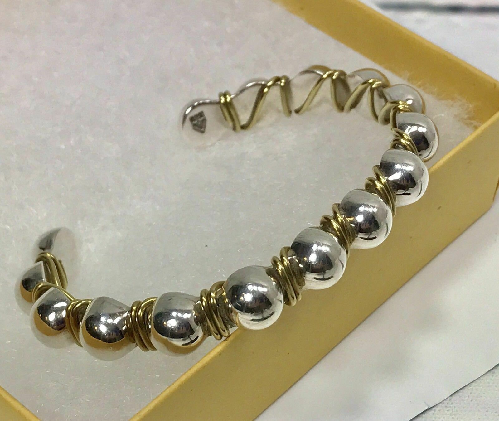 SILPADA Solid Sterling SILVER and Brass Ball Style Cuff  Awesome Silpada wide brass cuff bracelet main image 1