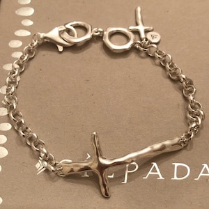 Silpada 925 sterlingzilver te goeder trouw gehamerde schakelarmband